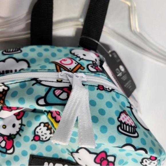NWT Sanrio Hello Kitty Bioworld Backpack Blue White Pink Ice Cream Cookies Cake - Picture 11 of 14